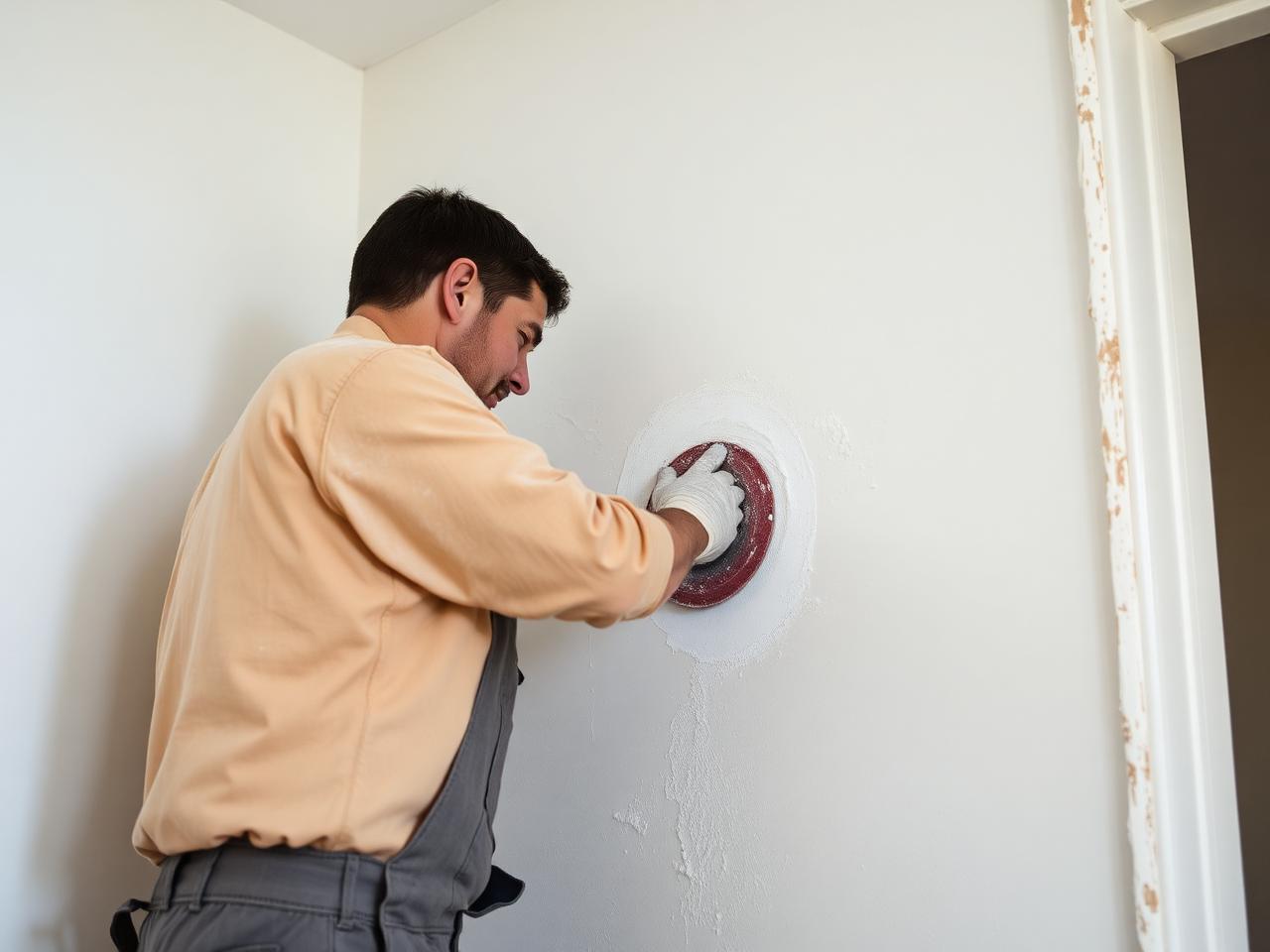 Drywall patch repair on a wall